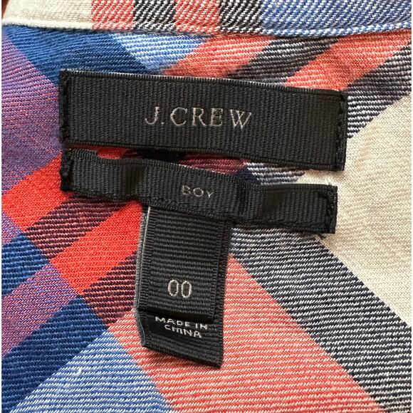 J. Crew Boy Shirt in Pacey Plaid Flannel C9828 Size 00 - Picture 12 of 14